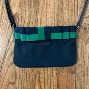 Navy and green Kate Spade crossbody purse